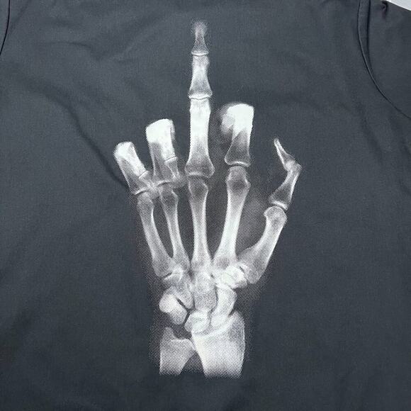 Dickies Seether Skeleton Finger Button Up Short Sleeve Shirt SIZE XL Black - Picture 1 of 10